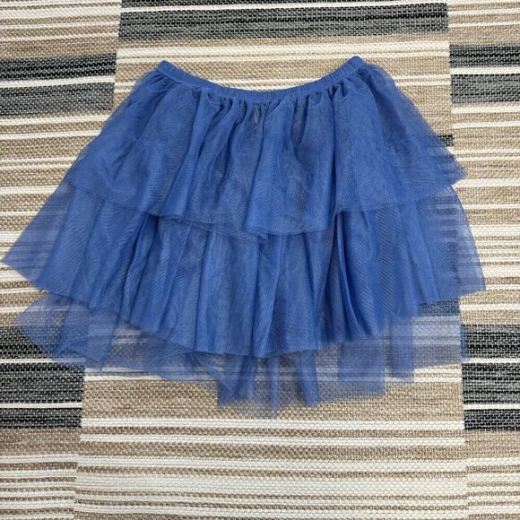 Free People Intimately Carrie Tulle Half Slip Ruffle Tiered Skirt Blue Sz Small - Picture 1 of 8